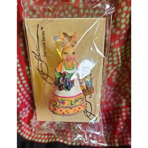 Jim Shore Bunny With  basket Easter Pin Brooch New